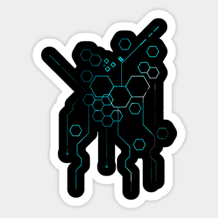 Futuristic Teal Geometric Design Sticker